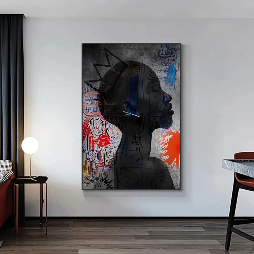 

Abstract Graffiti Black Girl Crown Canvas Poster Printmaking Street Female Portrait Painting Wall Art Home Room Decor Cuadros