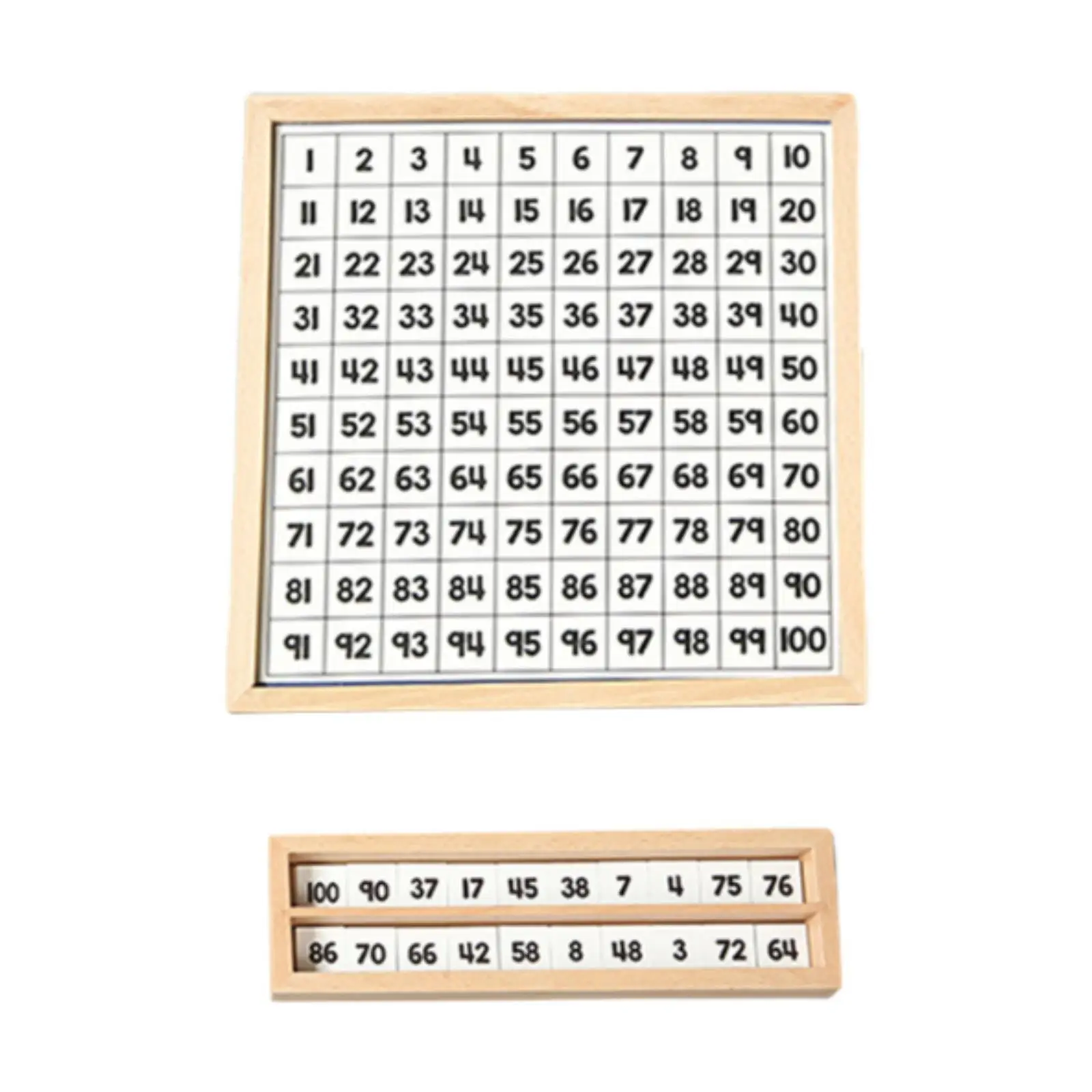 Wooden 1-100 Number Board Maths Games Teaching Tool Educational Hundred Board Game Toy for Beginners Gift Teacher Supplies