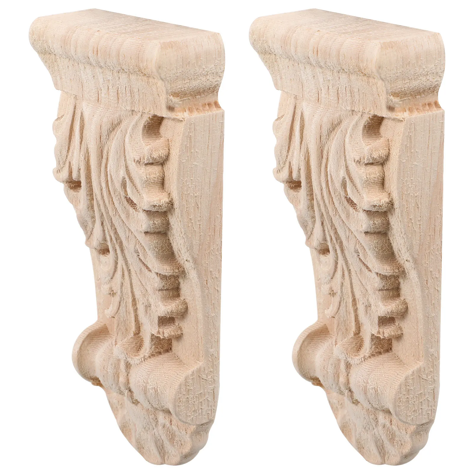 

2Pcs Wood Carved Roman Column Corner Applique Decorative Onlay Moulding Home Interior Decoration Decorative Onlays Applique