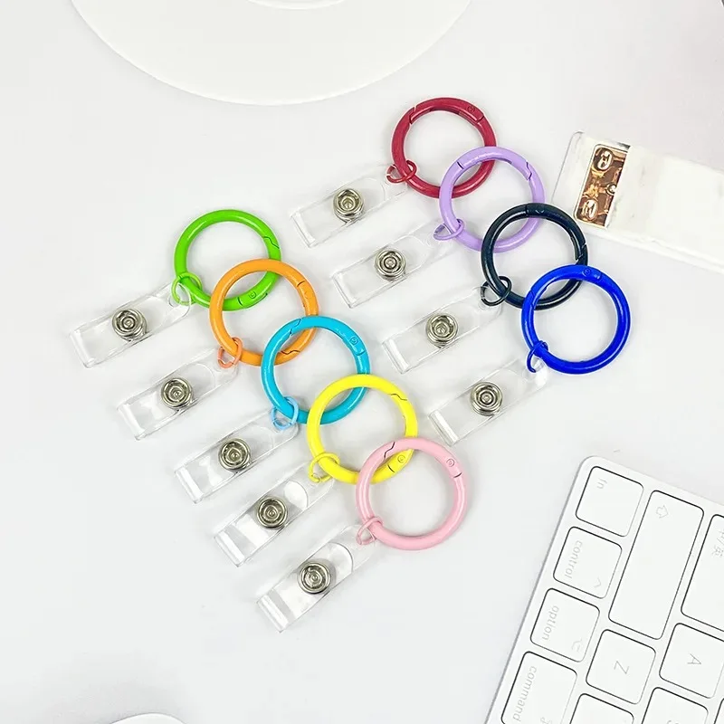 1Pc Cute Simple Transparent Gradient Color Card Holder Portable ID Card Bus Bank Credit Card Protector Keychain Photocard Sleeve
