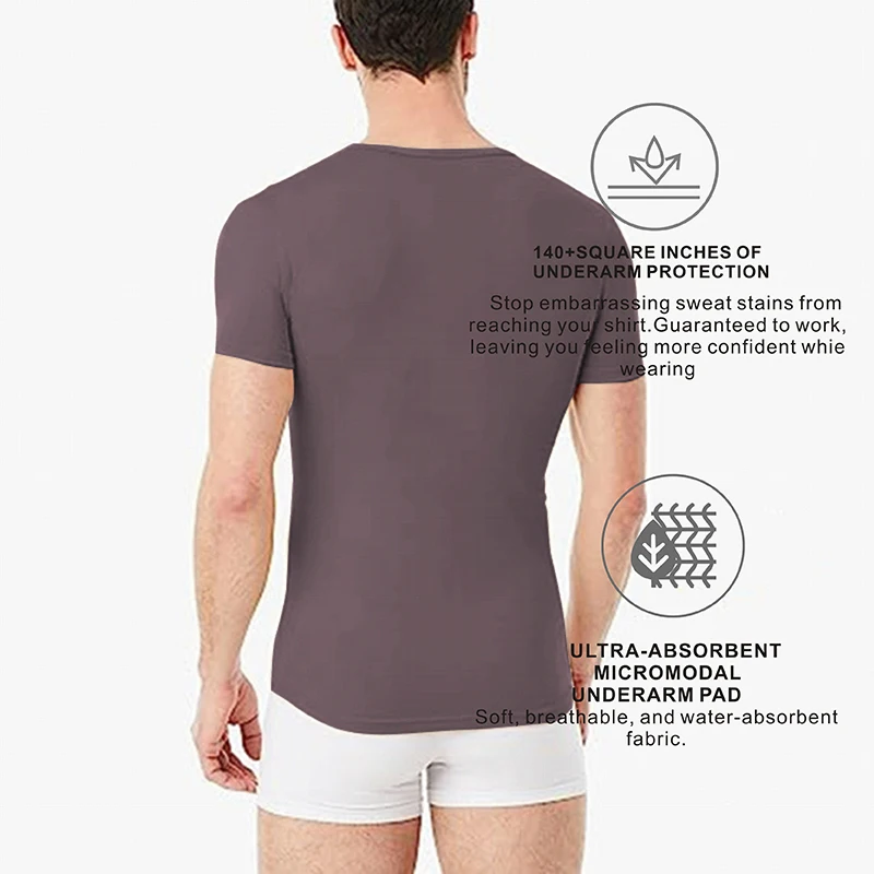 brown V NECK TEE