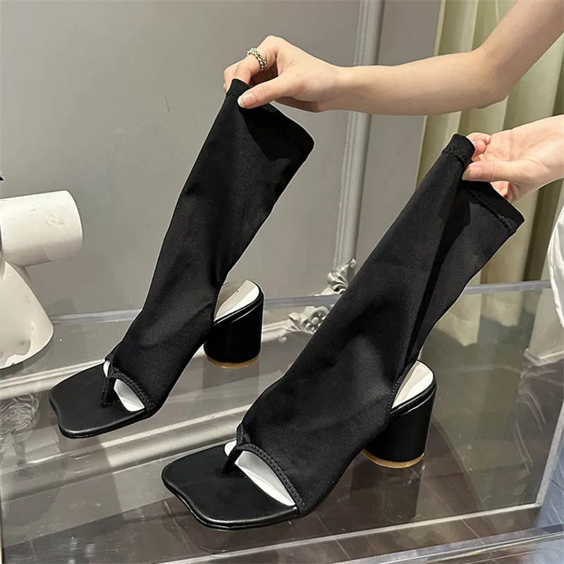 Eilyken Designer Clip Toe Ankle Boots Sandals Women Classics Wedding Party Dress High Heels Slip-On Female Fashion Shoes