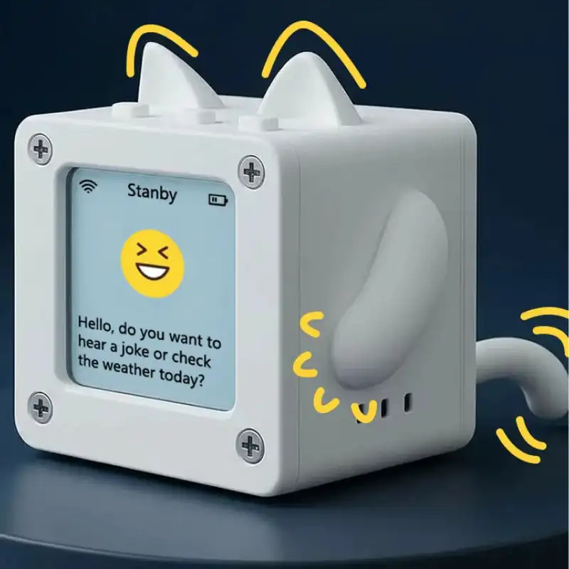 

EMO XiaoZhi Mini AI Robot | Smart Voice Chatbot, Emotional Interaction, Personalized AI Companion, Multilingual, with Cat Ears