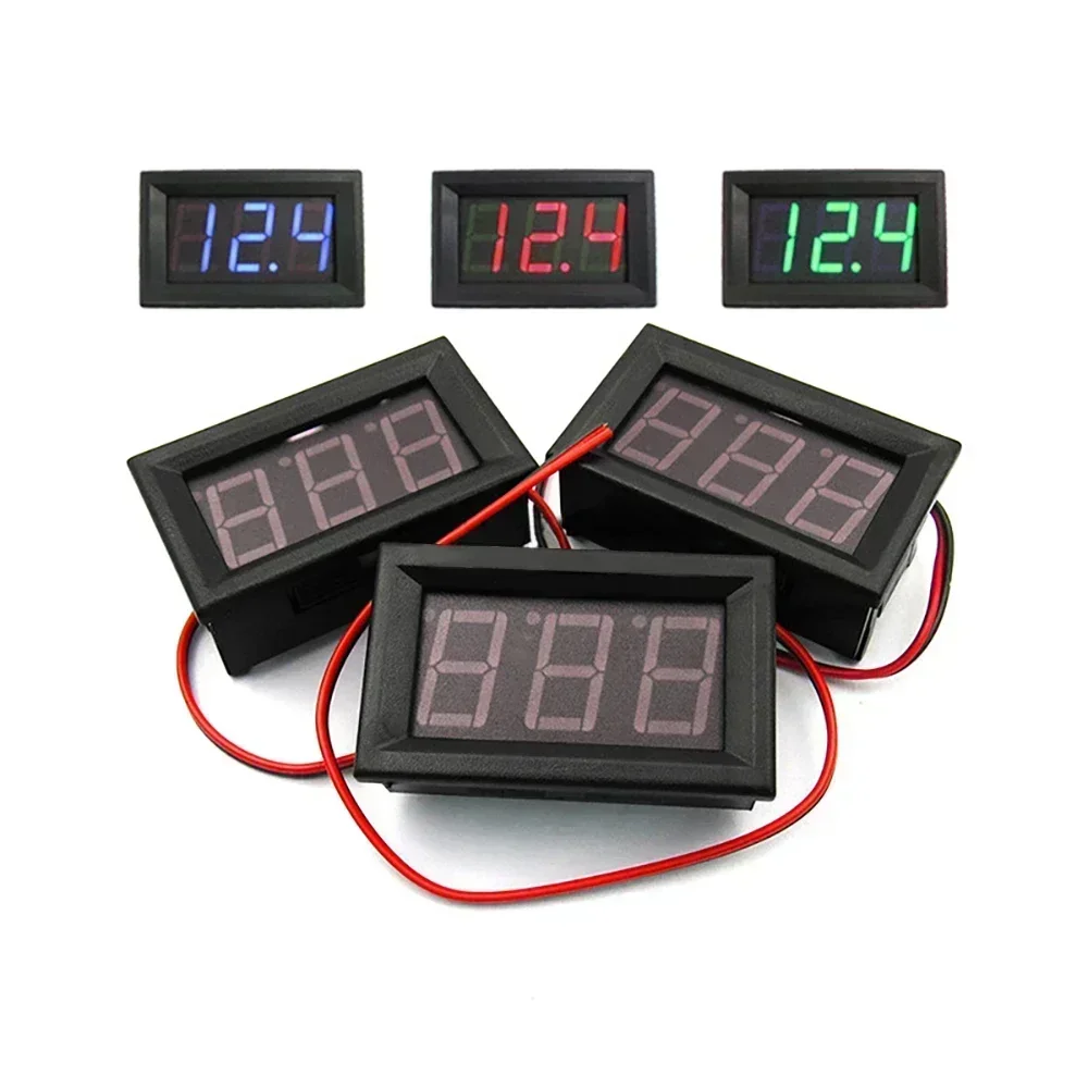 

0.56 Inch Mini 3-Wire LED Voltage Meter Red/Green/Blue DC 4.5V-30V 3-Digit Display Panel for Home DIY Use