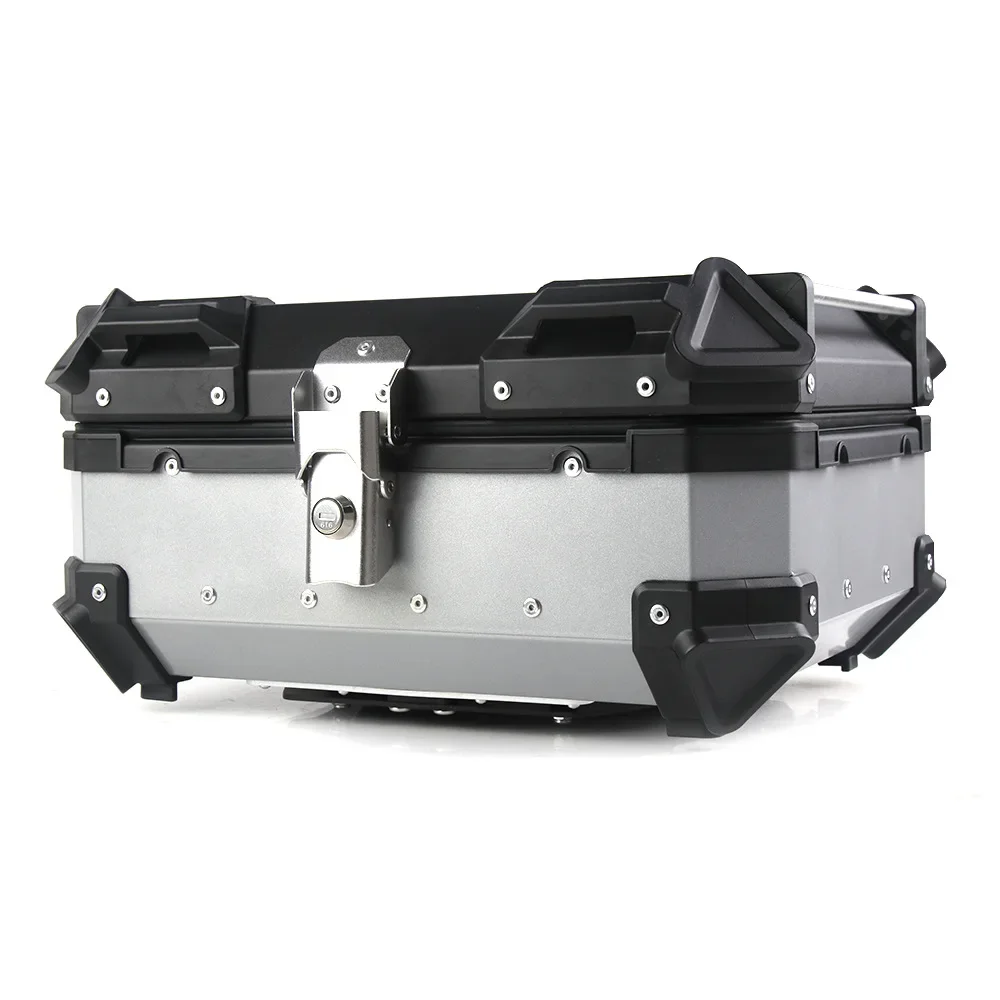 25L Tail box Universal Motorcycle Rear Top Tool Box  Luggage Case Bag Saddlebags Aluminum Storage Trunk Toolbox