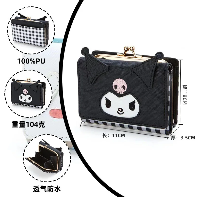 Animation Hello Kitty Cinnamoroll My Melody Kuromi Cartoon Large Capacity Card Holder Kawaii Portable Coin Storage Bag Gift 
