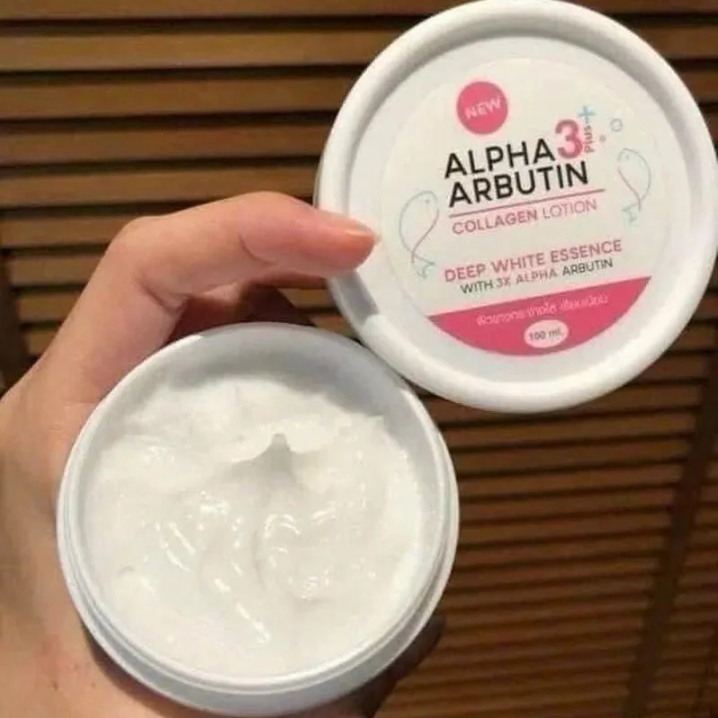 Kem Dưỡng Kích Trắng Cơ Thể Alpha Arbutin Collagen 3 Plus 100g Thái Làm Trắng Da Giảm Đốm Đen Ức Chế Sẹo Mụn Melanin