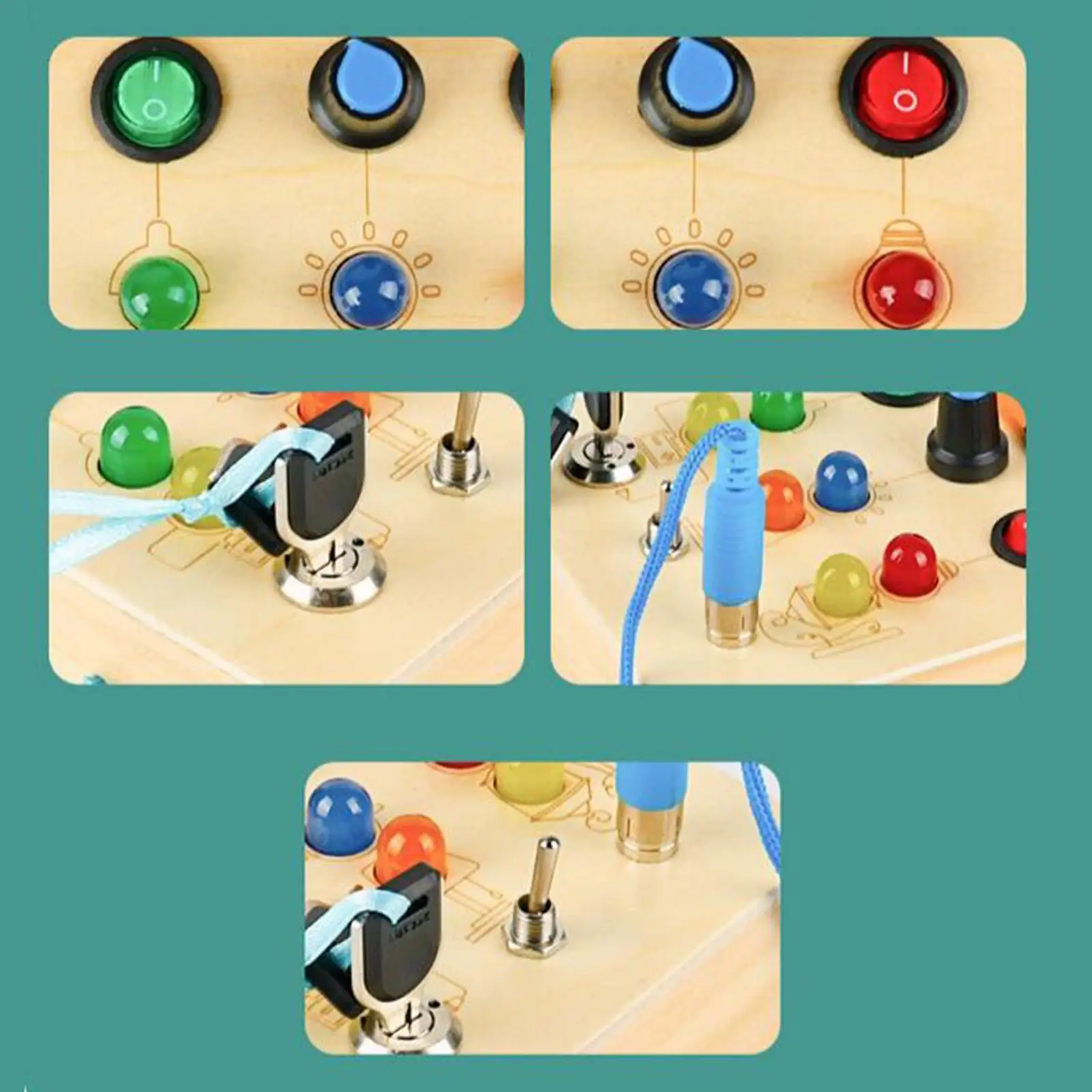 Montessori Busy Board with LED Lights Sensory Board Sensory Toy