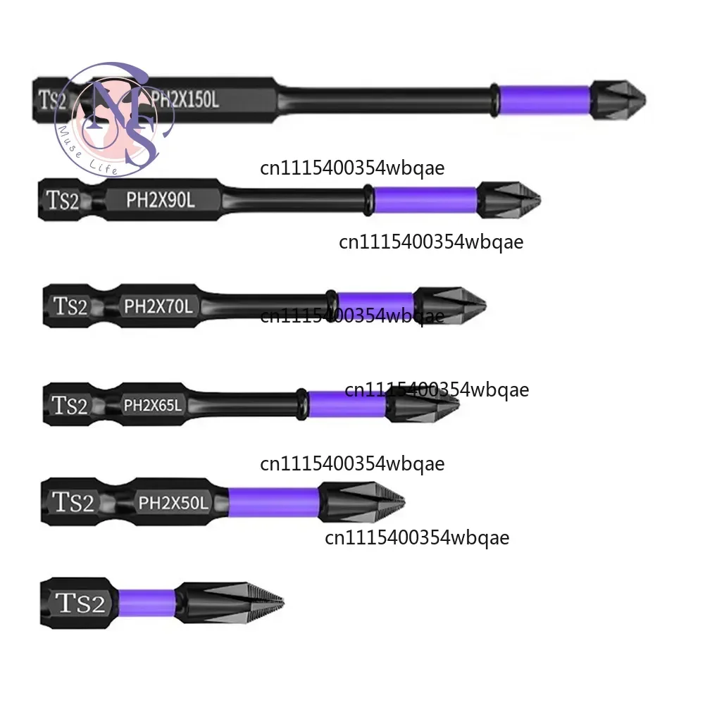 ZOCI-1Pc PH2 Magnetic Cross Screwdriver Batch Head, Hard Non-Slip Impact Drill Bit 25/50/65/70/90/150mm