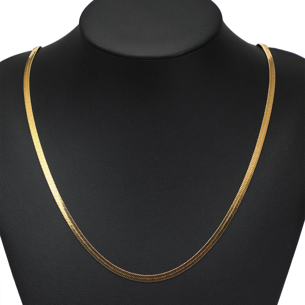 Großhandel 2m/Stück Edelstahl Flache Fischgrät-Schlangenkette Schmuck für Männer und Frauen, nicht allergen, Breite 2mm/3mm/4mm/5mm/6mm – Detail 7