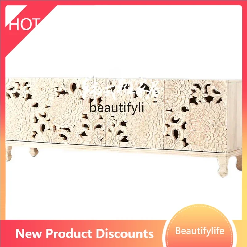 

X188 French Retro Wood Carved American Country European Luxury Design Art Locker Modern Furniture