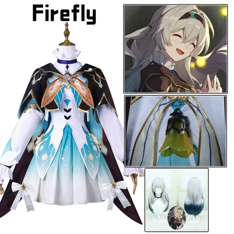 Firefly Cosplay Costume Honkai Star Rail Game Carnival Uniform Wig Shoes Halloween Costumes Dresses Outfits Fluorescence Mujer