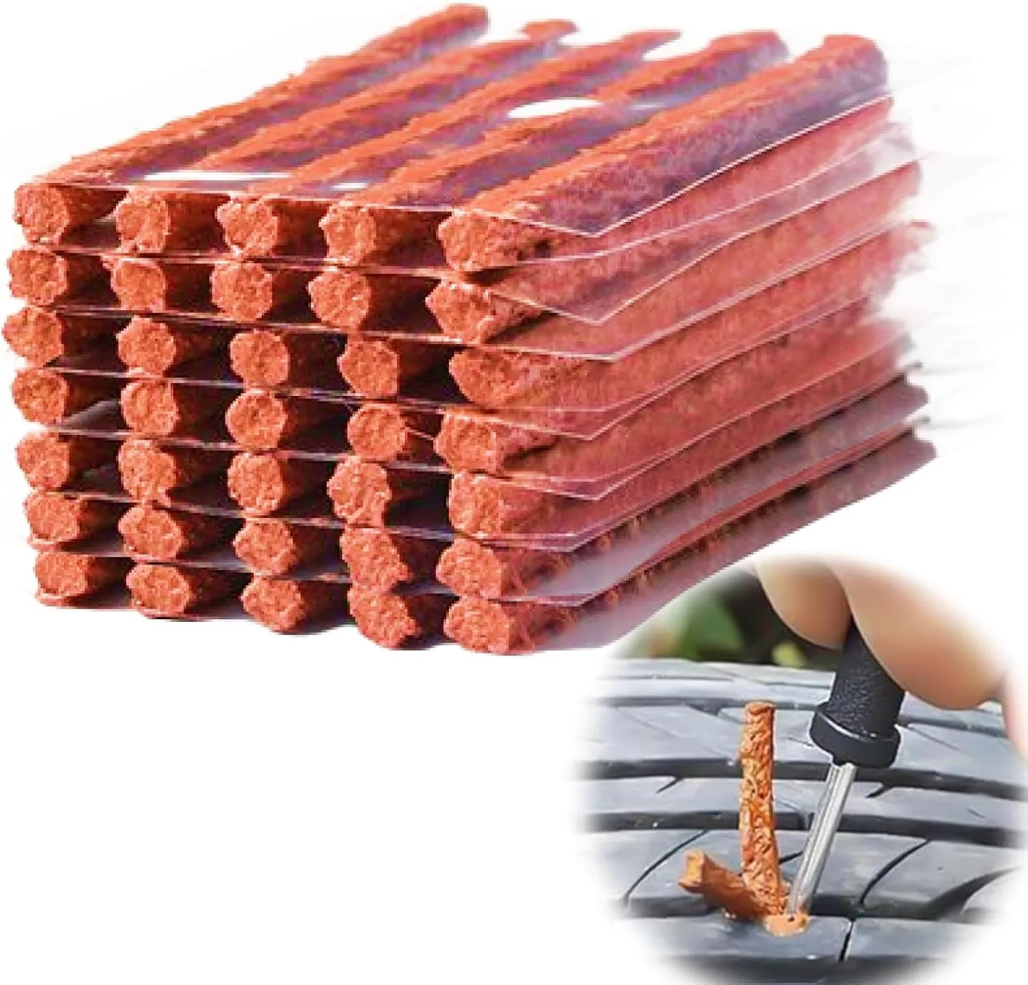 Car Puncture Wicks Kit, Car Puncture Repair Kit for Motorcycle/Auto Spare Wicks Kit for Car Punches Emergency Tire Repair Tools