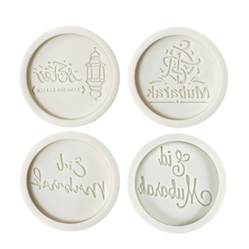 Sugar Craft Happy Eid Mubarak Lettering Wishes Baking Mold Fondant Silicone Mold Drop Shipping