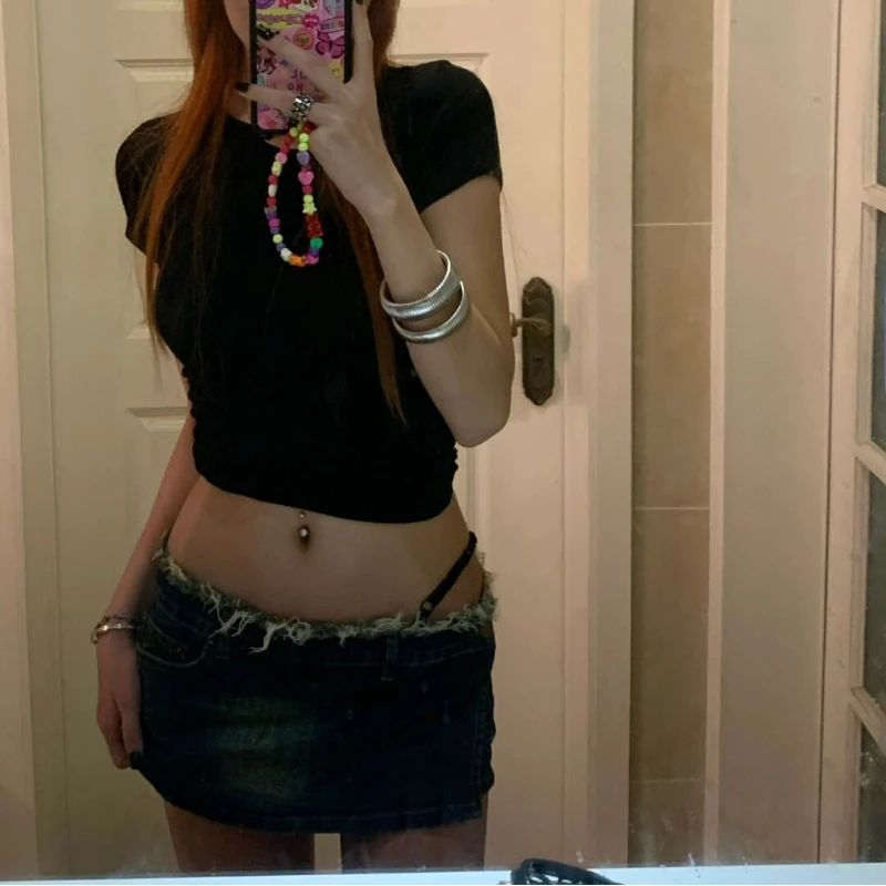 

Retro Old Washing Denim Skirt for Women in Summer Hip-packing Skirt