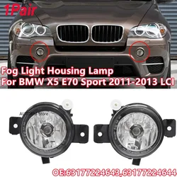 Pair Fog Light Lamp For BMW X5 E70 Sport Package 2011 2012 2013 LCI Fog Light Housing Lamp 63177224643 63177224644