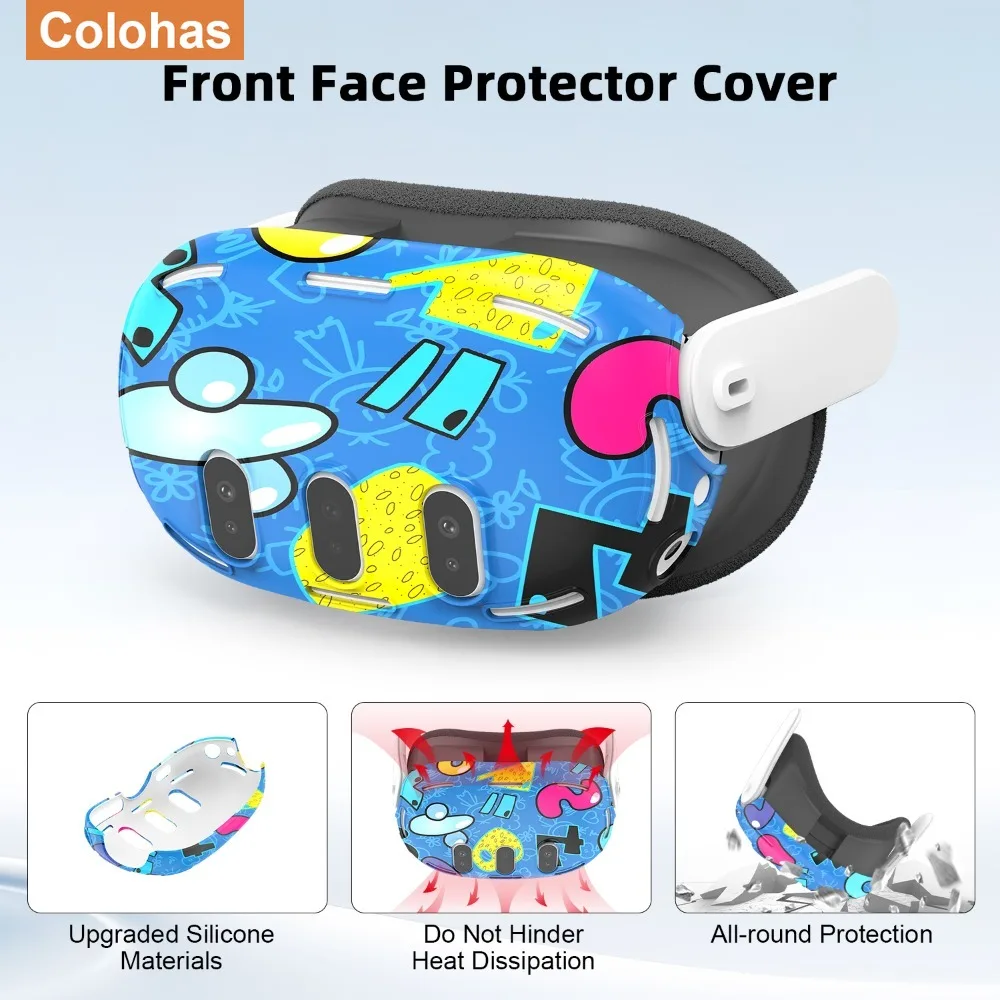 New for Meta Quest 3 5pcs VR Headphones Face Mask Handle Battery VR Accessories Silicone Protective Fall Prevention Cover Case