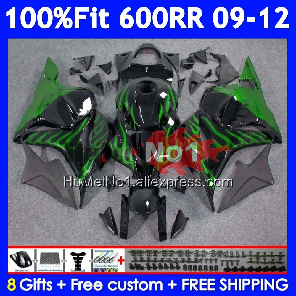 Injection For HONDA CBR600RR CBR 600 RR CC Green flames 600RR 600CC 43No.48 CBR600 RR 2009 2010 2011 2012 F5 09 10 11 12 Fairing