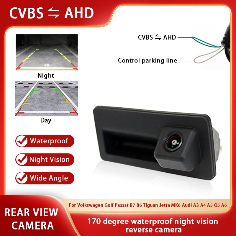 AHD Waterproof Night Vision Car Rear view Reverse Camera for Volkswagen Golf Passat B7 B6 Tiguan Jetta MK6 Audi A3 A4 A5 Q5 A6