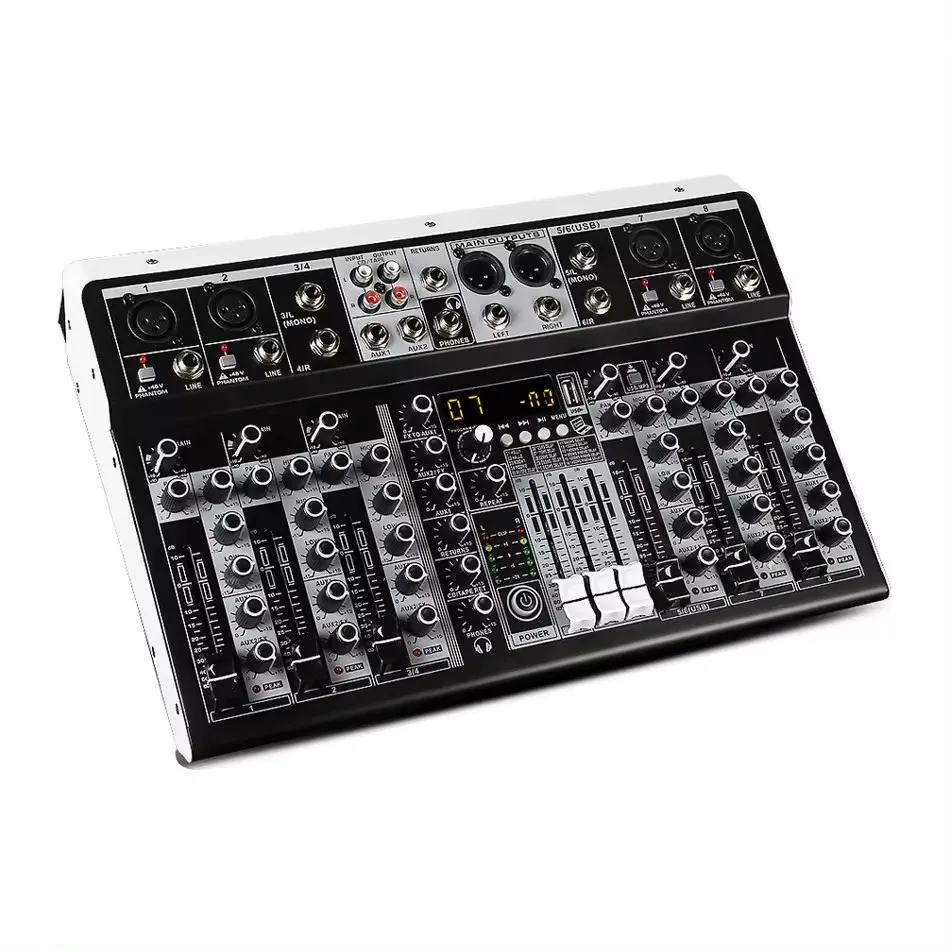Профессиональная 8-канальная звуковая аудиоконсоль DSP Effector Stage Controller Dj Mixer для шоу