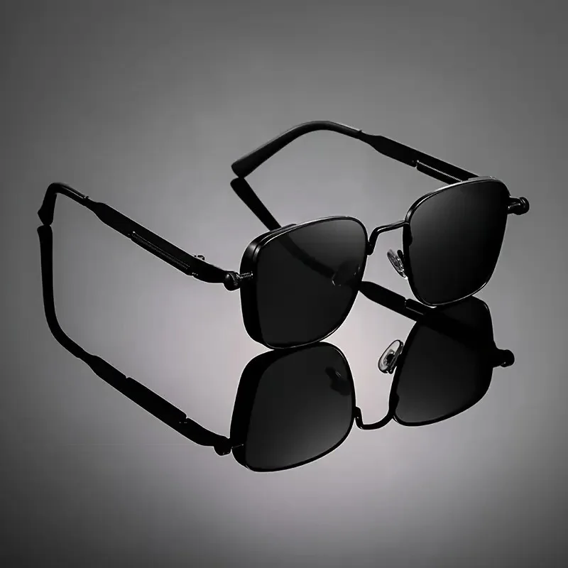 New Men's Summer Sunshade Driving Sunglasses Classic Retro Metal Square Sun Glasses Men Anti UV Fashion Spring Leg Glasses