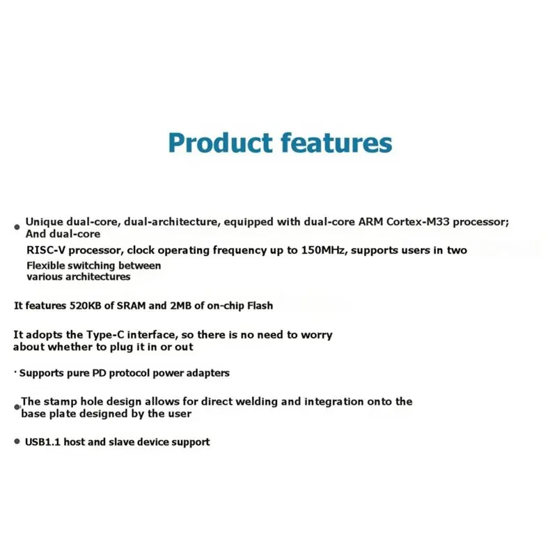 RP2350A USB-C Development Board MCU Mini For Raspberry Pi Built-In Temperature Sensor RP2350A Dev Board