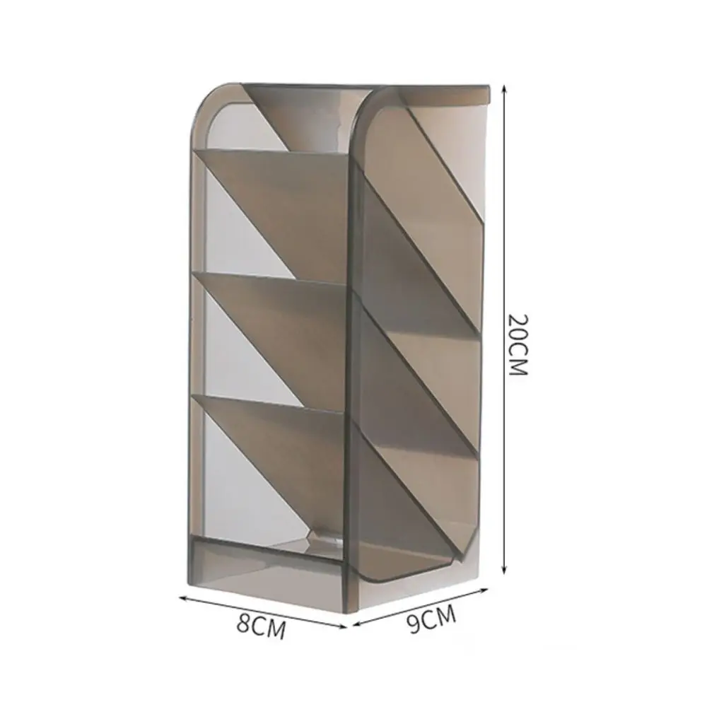 Plastic Pen Holder Frosted Oblique Insertion Desktop Organizer High-capacity Transparent Stationery Storage Box School Office