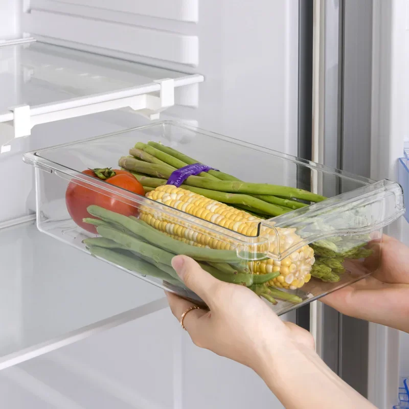yesRefrigerator egg storage box, drawer style food and fruit storage box egg rack, egg holder, household plastic  fresh-keeping
