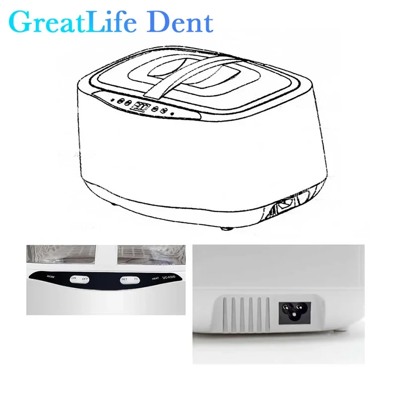 GreatLife Dent Small Plastic Jewelry Glasses Tooth 2.5l Dental Digital Ultrasonic Tooth Cleaner Machine Ultrasonic Cleaners