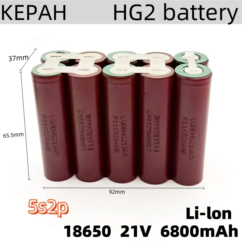 Dostosowany akumulator 18650 HG2 30A śrubokręt wiertarka elektryczna akumulator litowo-lonowy 3s2p 4s2p 5s2p 1s3p 2s2p 3.7V-21V hg2 3400mAh -6800mAh