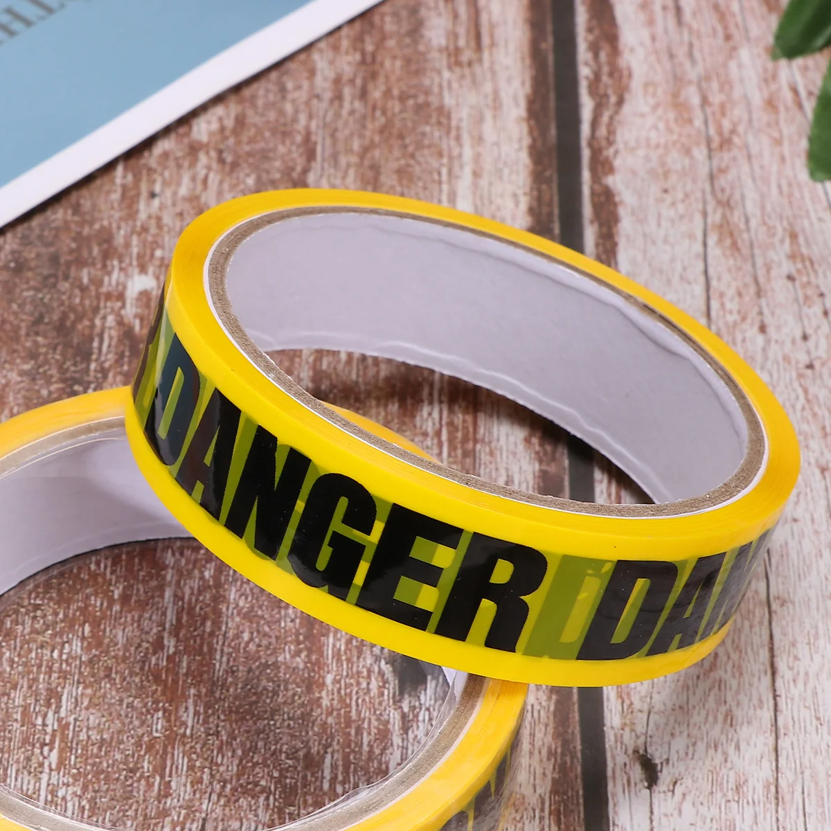 2pcs Warning Safety Tape Yellow Black Self Adhesive Heavy Duty Barrier Roll For Construction Road Work Sites Industrial Security