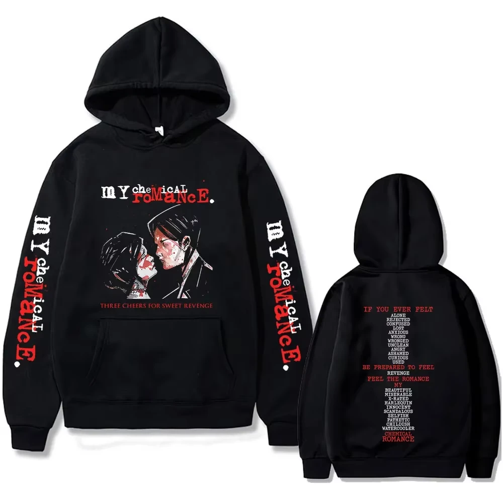 2026 New Chemical Romance Graphic Print Hoodies Fall Winter Women Casual Fashion Long Sleeve Tops Men Vintage Fleece Pullovers