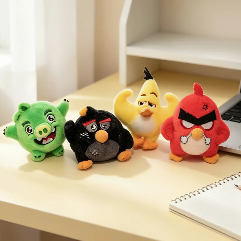  Angry Birds Plush Pendant Soft Stuffed Animal Assorted Characters Red Yellow Blue Green Pig Bird Monkey Duck for Kids And Fans