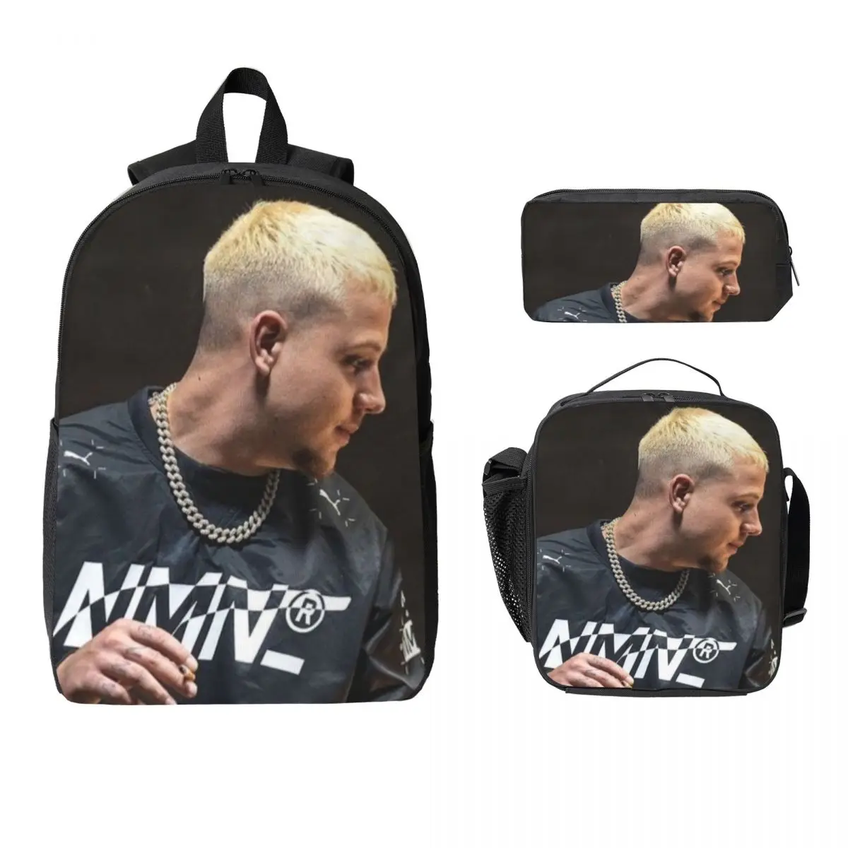 

Plk Style Backpack Student Boys Girls BookBag School Bag Laptop Shoulder Bags 3ps Insulated Lunch Bag Pencil Case