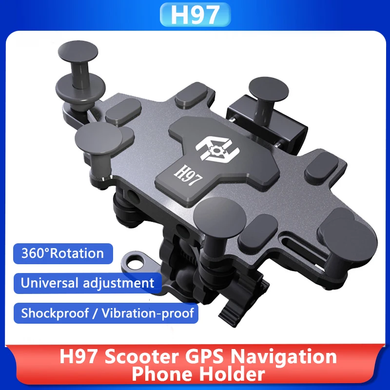 WOSAWE H96 Motorcycle Phone Holder Aluminum Bike Mobile Mount 540° Adjustable Shockproof GPS Stand Universal Handlebar Bracket