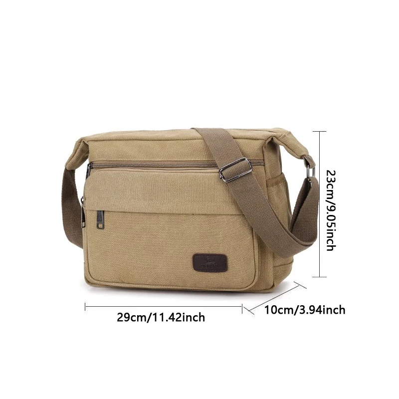 Bolsa de lona crossbody de ombro único masculina, grande capacidade casual, bolsa de viagem retrô, mochilas multifuncionais