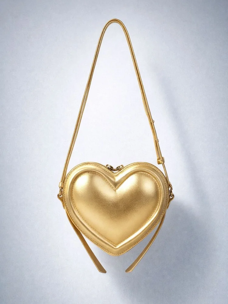 

Сумка-кроссбоди в форме сердца для женщин, милый 3D-дизайн «Любовь», сумка через плечо в уличном стиле, кожаная, на молнии
