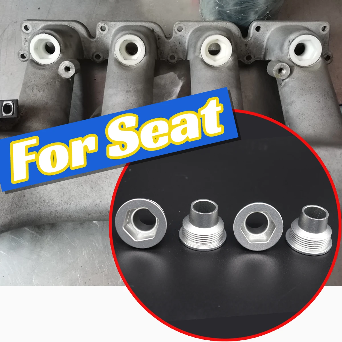 4pc/set Upgrade Aluminum Fuel Injector Insert Cup Seat for Seat Leon 1M Toledo 1M 1.8T Car Spare Parts Engine Accessories Repair