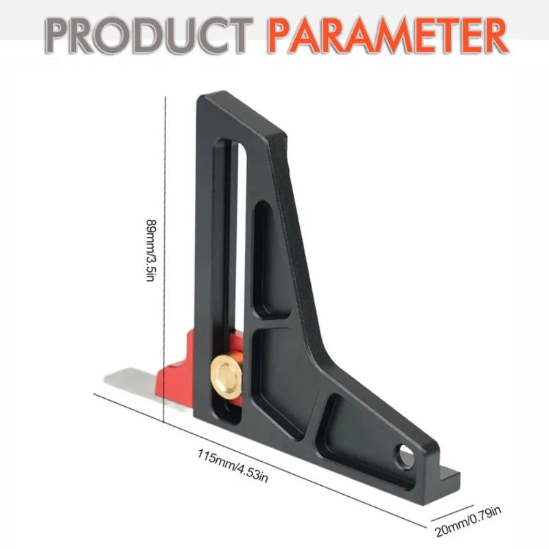 Aluminum alloy height measuring device, dual scale height measuring tool, table saw, depth measuring ruler