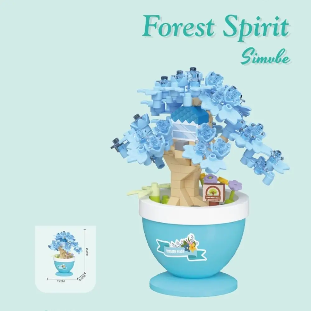 DIY زهرة بوعاء بنة تعليمية فتاة الطوب الأطفال باقة أبدية مكتب منزلي ديكور النبات #2