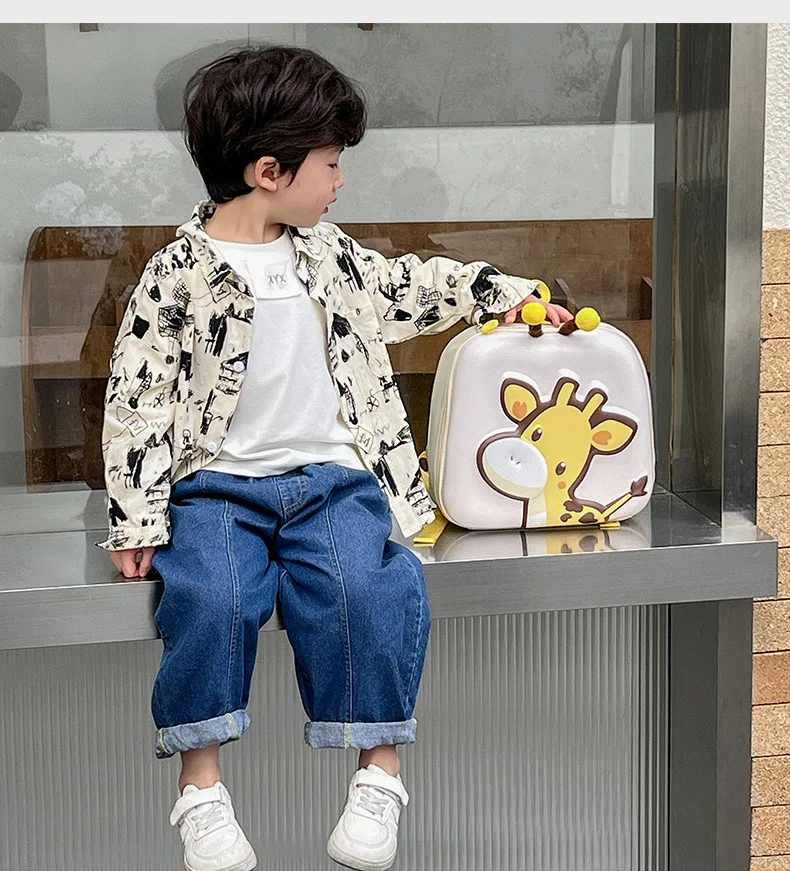 Cartoon Giraffe Baby Backpacks Kindergarten Schoolbag Children Boys Girls School Bags Hard Shell Animals Kid Backpack
