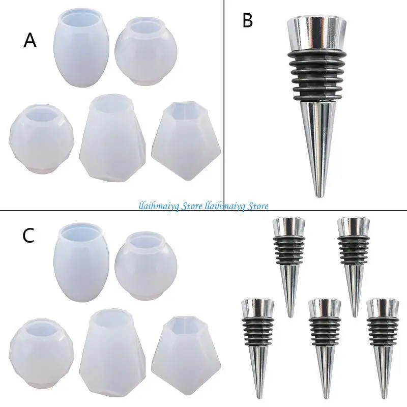 573B Sphere-Shape Resin Silicone Molds for Epoxy Resin Making Soap Bottle Stopper Home Decoration Gypsum Silicone Mold