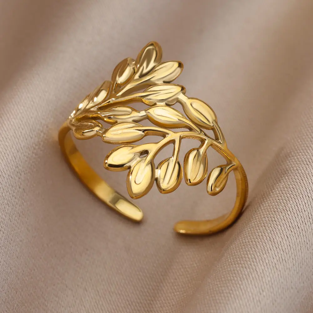 316L Stainless Steel Rings for Women Vintage Gold Color Geometric Ring Female Male Luxury Aesthetic Jewelry Accessories Gifts
