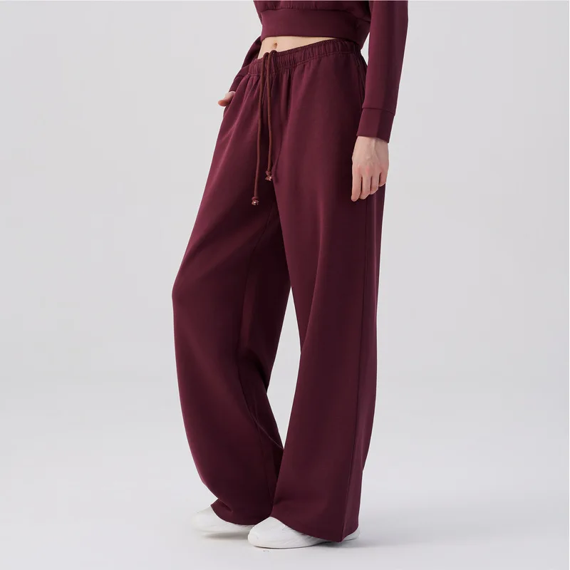 Women Outdoor Sports Pants High Waist Loose Long Trousers Draping Slim Fit Running Fitness Casual Pants Autumn Winter