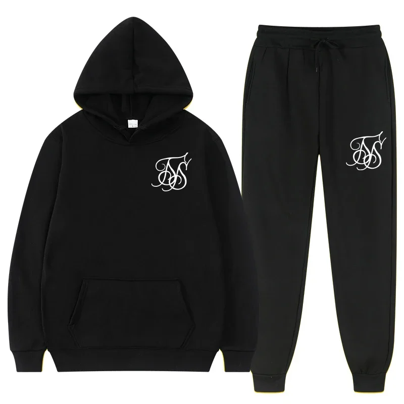 2026 new autumn/winter men's hooded sweater set, fashionable,high-quality, personalized printed, casual,comfortable and warm set