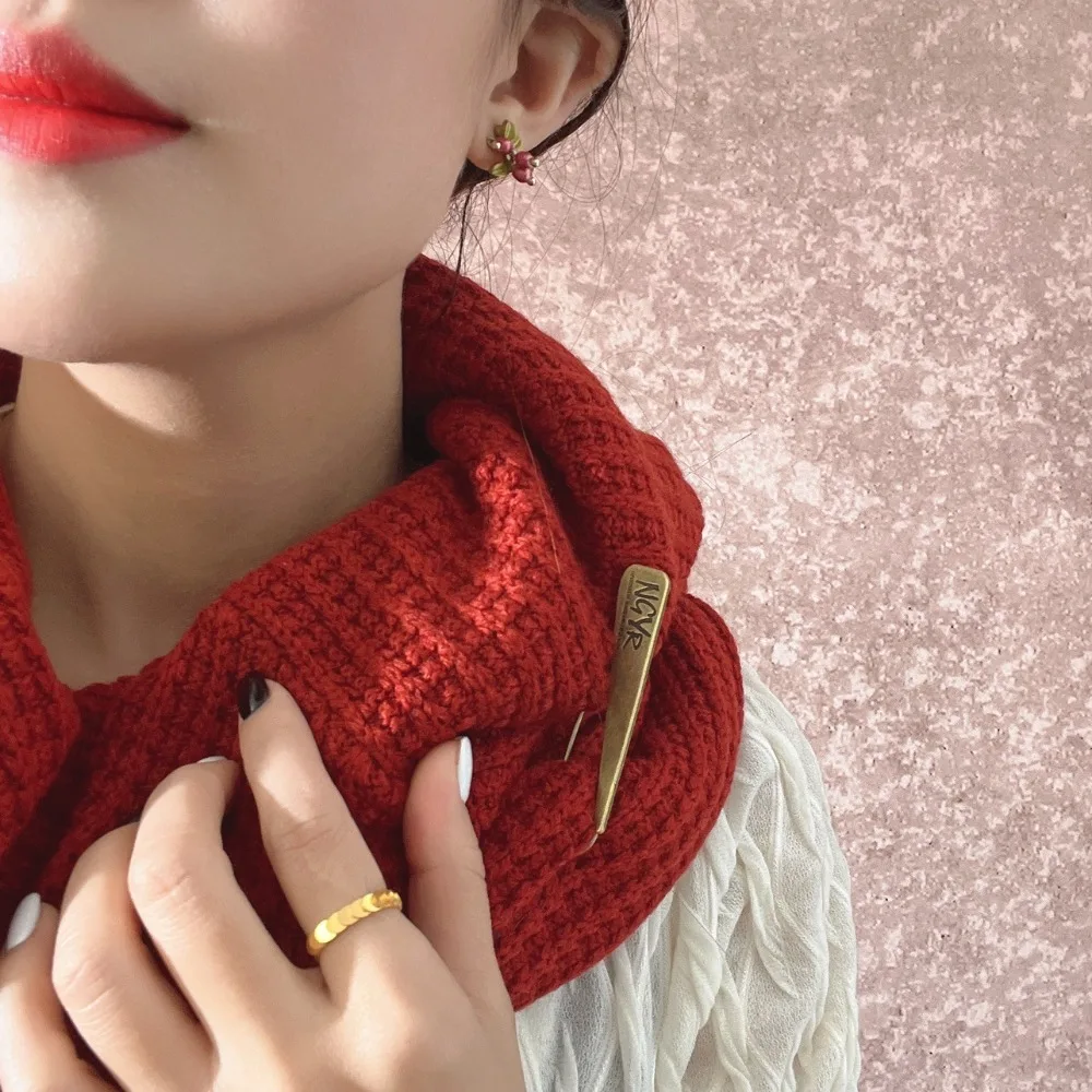 Big Vintage English Sweater Brooch Pin DIY Shawl Scarf Winter Cloth Decorative Accessories Fixing Anti Slip Safety Pins Hijab