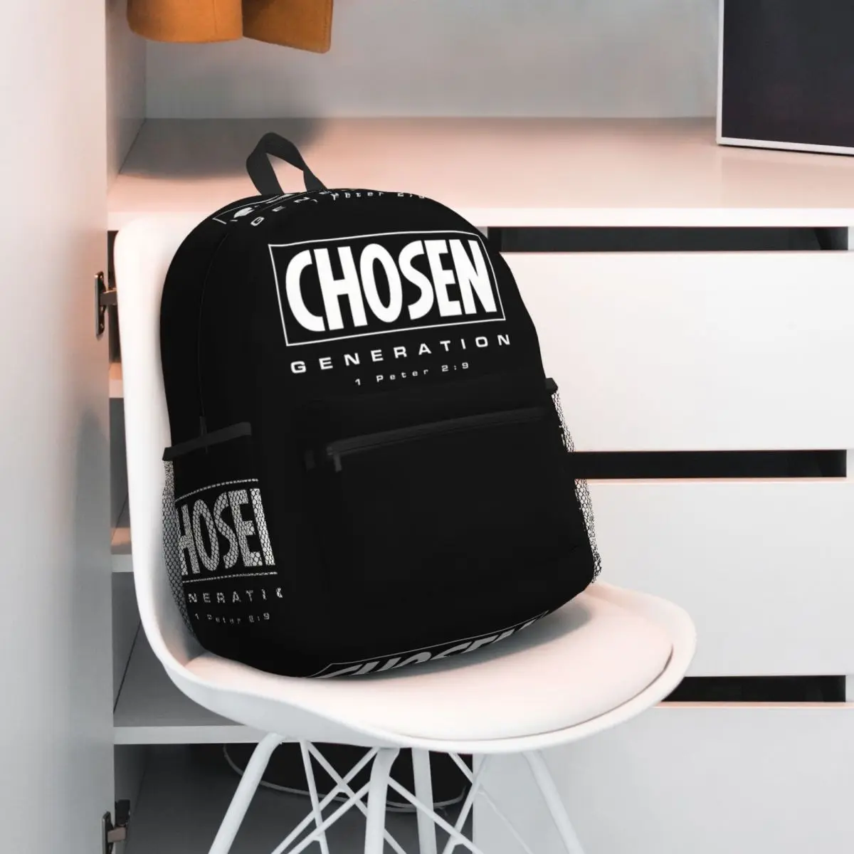 選ばれた世代 1 ピーター 29 クリスチャンアイデンティティ学生バックパックスクールバッグハイキング旅行デイパックファッションランドセルショルダーバッグ