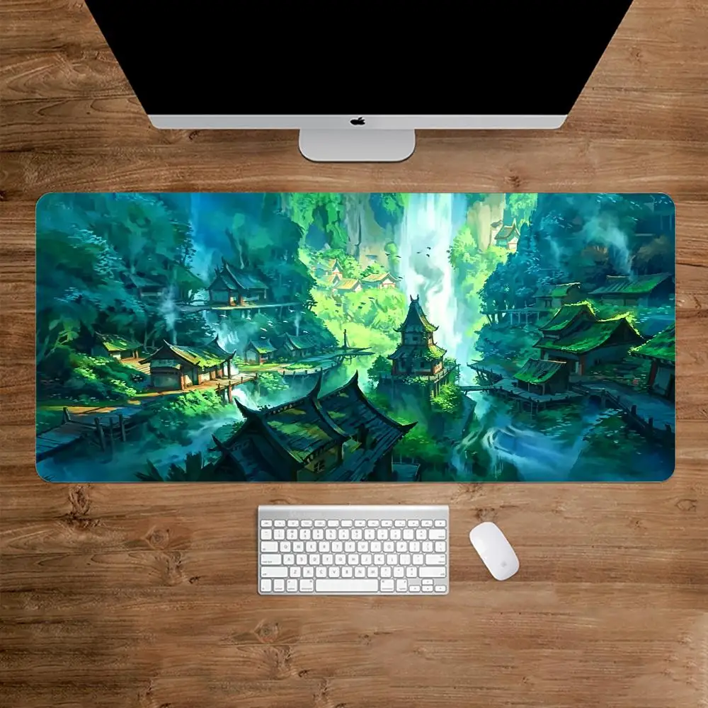 Cliff Village Gaming Mats Large Mousepad 900x400 Desk Interior Desk Mats Keyboard Mat Rug Mouse Mat Mouse Carpet Decor Desk Pad