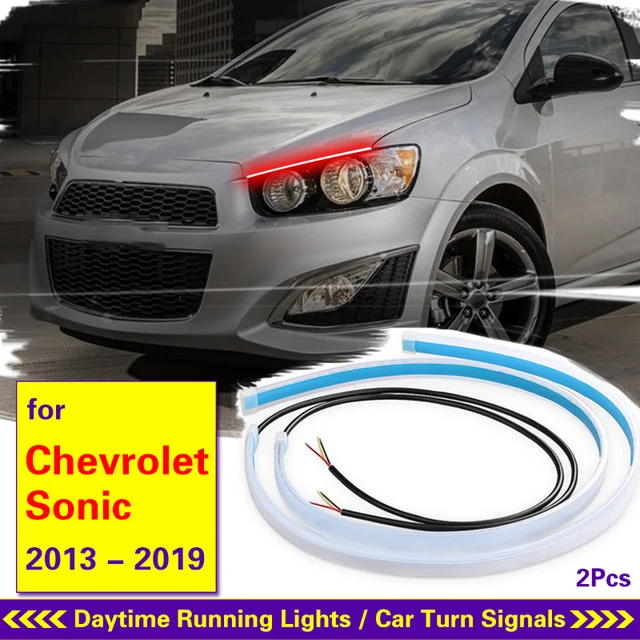 Dla Chevrolet Sonic 2013-2019 Samochodowe światła do jazdy dziennej LED DRL Wodoodporna elastyczna prowadnica rurowa Reflektor LED Strip Lights