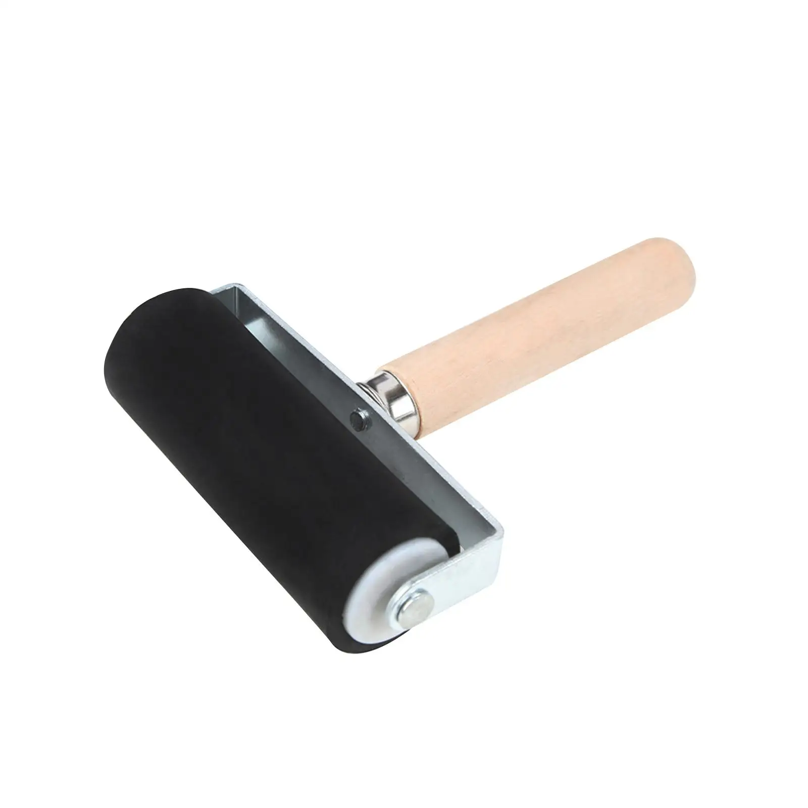 

Rubber Glue Roller Printing Roller Rubber Brayer Roller Wood Handle Rubber Roller 4in Oil Painting Convenient for Inking Blocks